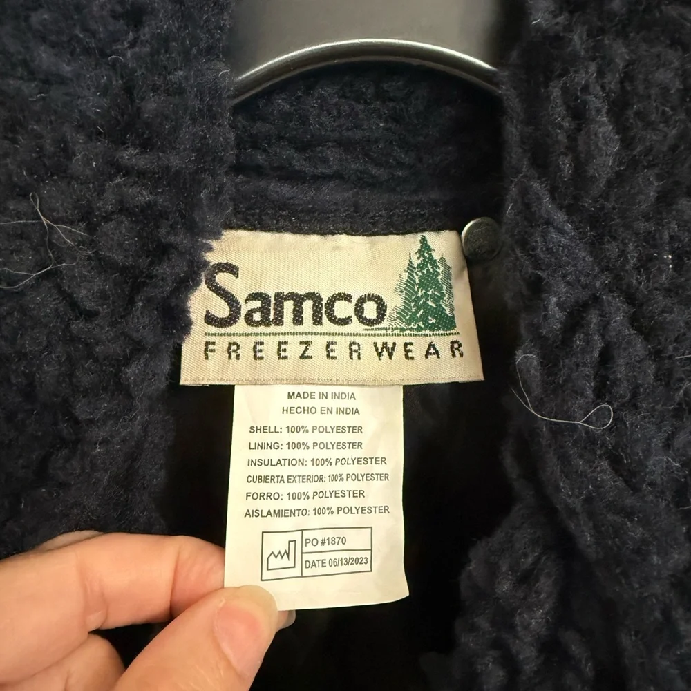 Samco Freezerwear Insulated Jacket XL Workwear Utility Coat Sherpa Collar 8326